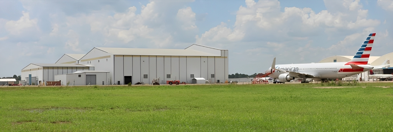 White Metal Building Airport Hangar